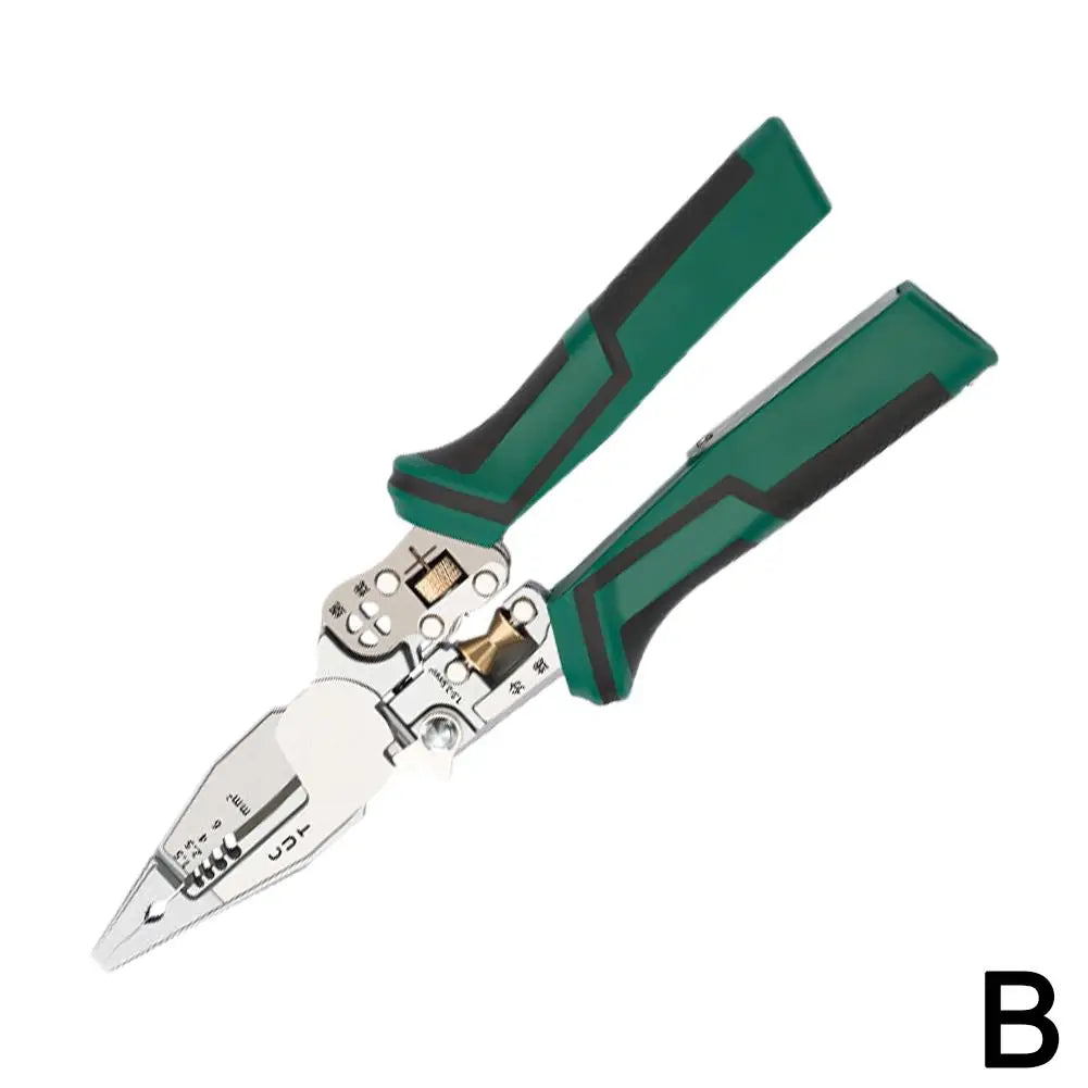 9-In-1 Stripping Pliers with Voltage Tester Versatile Wire Stripping Pliers With Electricity Measurement Cutting Crimping Pliers