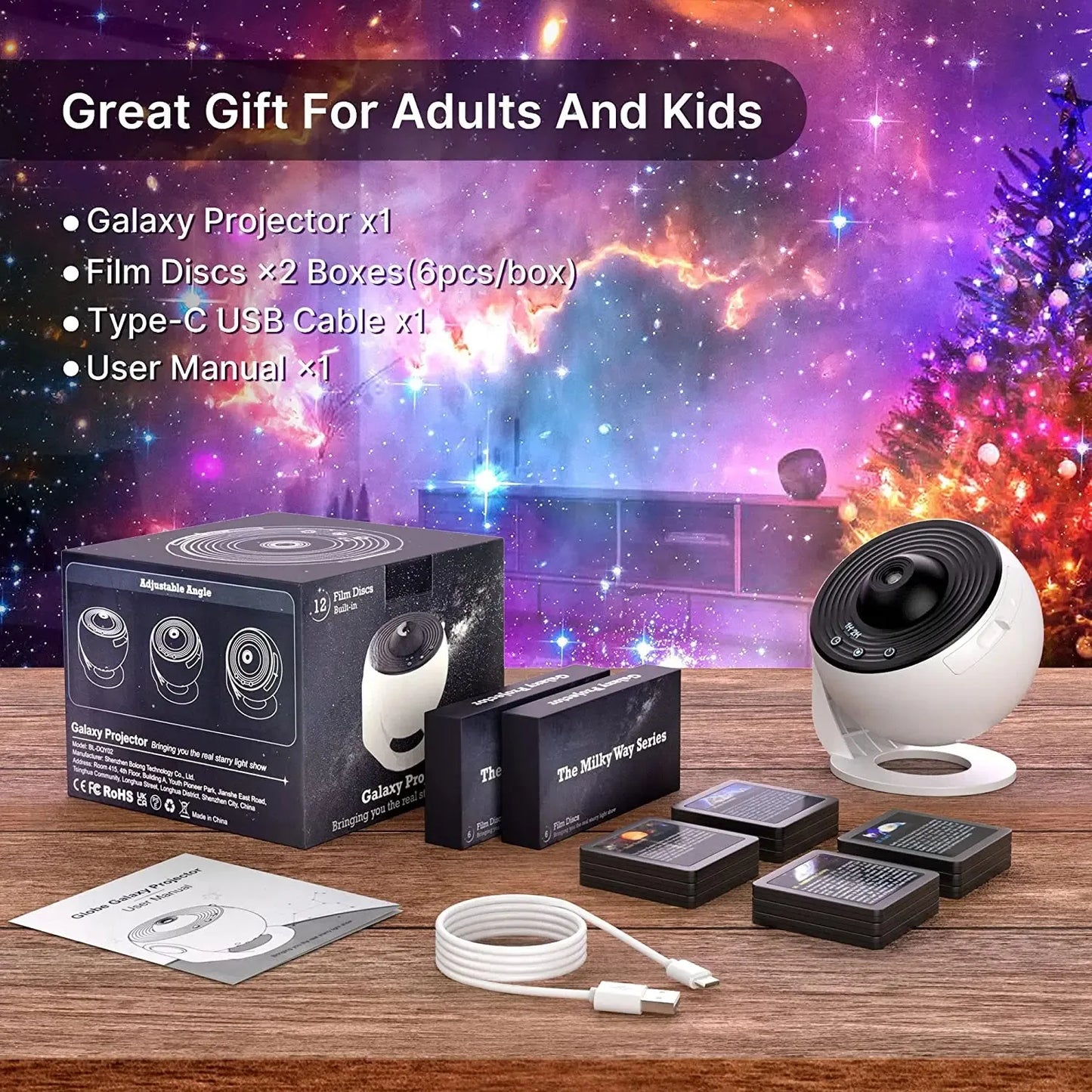 13 in 1 Star Projector, Night Light Galaxy Projector Starry Sky Projector 360° Rotate Planetarium Lamp For Kids Bedroom Deco 