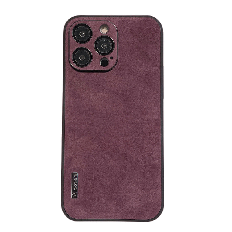 Suede Phone Case With Business Lens Film For Anti Drop Protection