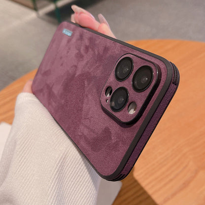 Suede Phone Case With Business Lens Film For Anti Drop Protection
