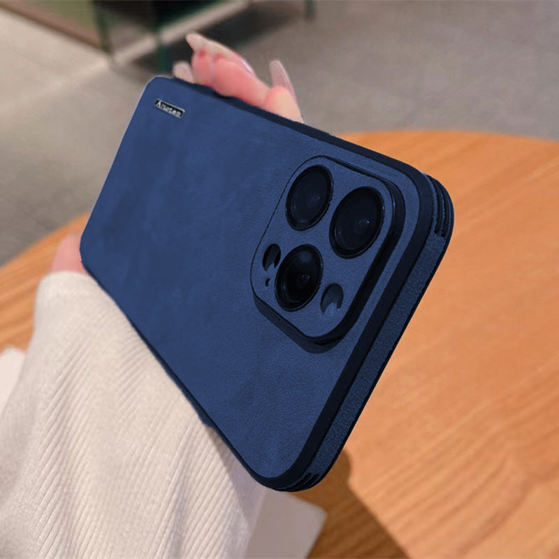 Suede Phone Case With Business Lens Film For Anti Drop Protection