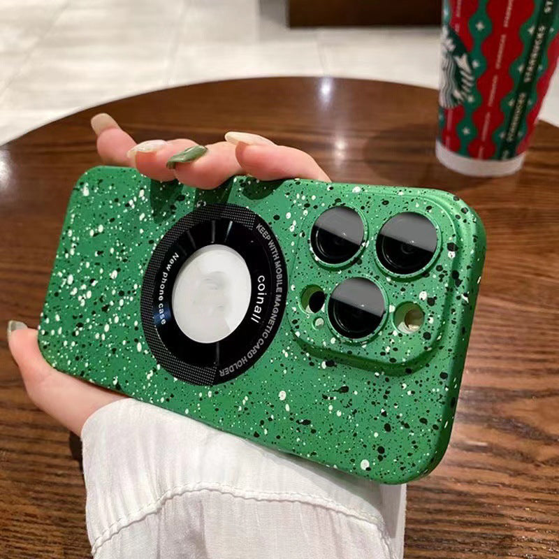 Applicable To Without Logo Magnetic All-inclusive Phone Case Glitter Splash Ink Protective Sleeve