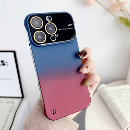 Phone Case Protective Frameless Large Window Hard Gradient Color