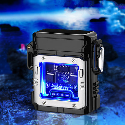 Metal Transparent Shell Electronic Waterproof Lighter