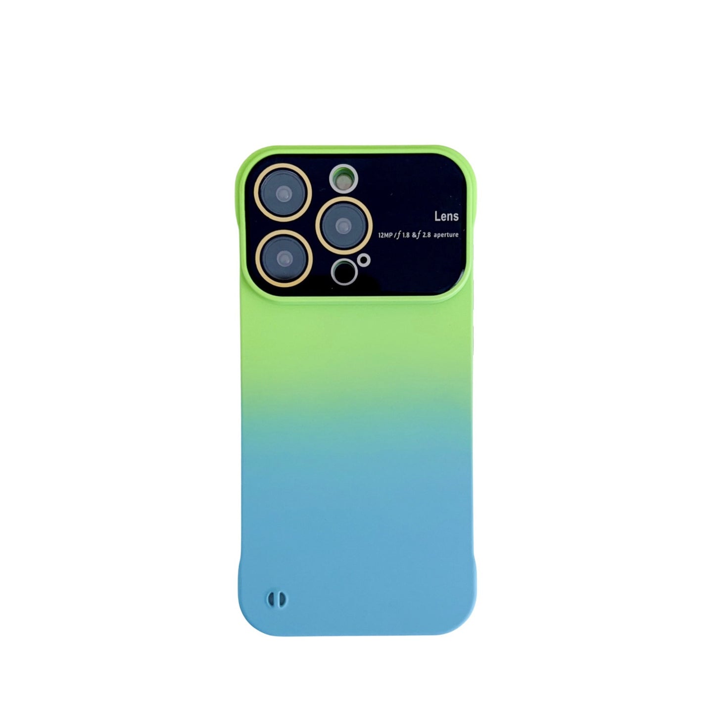Phone Case Protective Frameless Large Window Hard Gradient Color