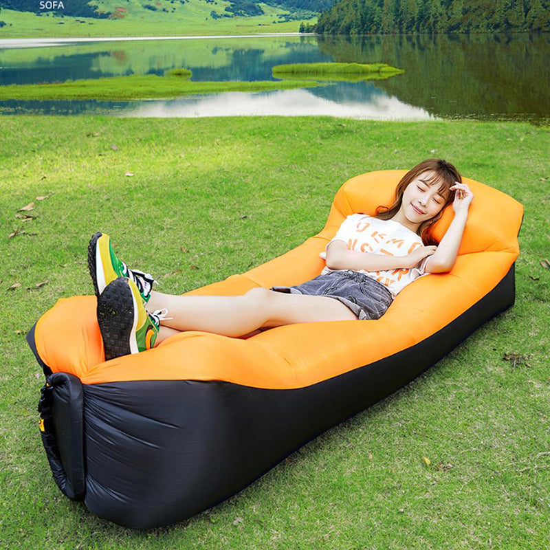 Camping Air Folding Lunch Break Net Celebrity Inflatable Pump Mattress Lazy Sofa Recliner Single Portable Outdoor