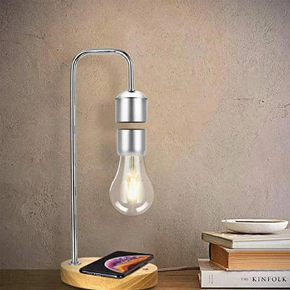 Creative Magnetic Suspension Table Lamp With Mobile Phone Wireless Charging Base LED Night Light Home Desktop Decoration Lamp