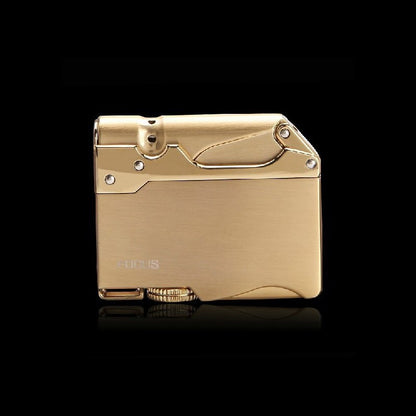 2022 Mechanical Design Metal Flashlight Mirror Lighter Flameless Straight Windproof Cigarette Lighter Inflatable Butane Lighter