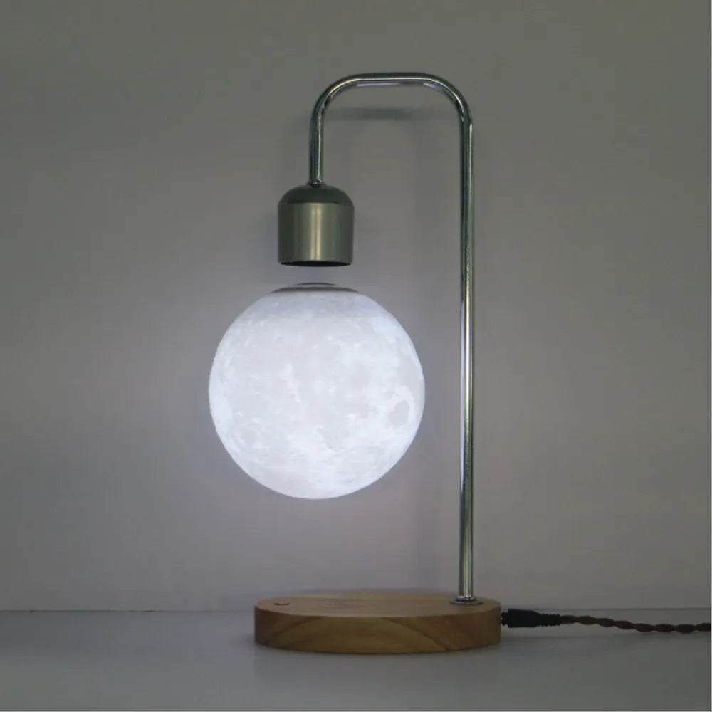 Creative Magnetic Suspension Table Lamp With Mobile Phone Wireless Charging Base LED Night Light Home Desktop Decoration Lamp