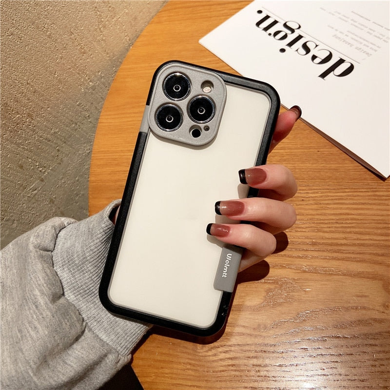 Funda For iPhone 14 13 Pro Max Plus Mini Colorful Soft Silicone Bumper Frame Shockproof Protection Case No Back Border Only Case
