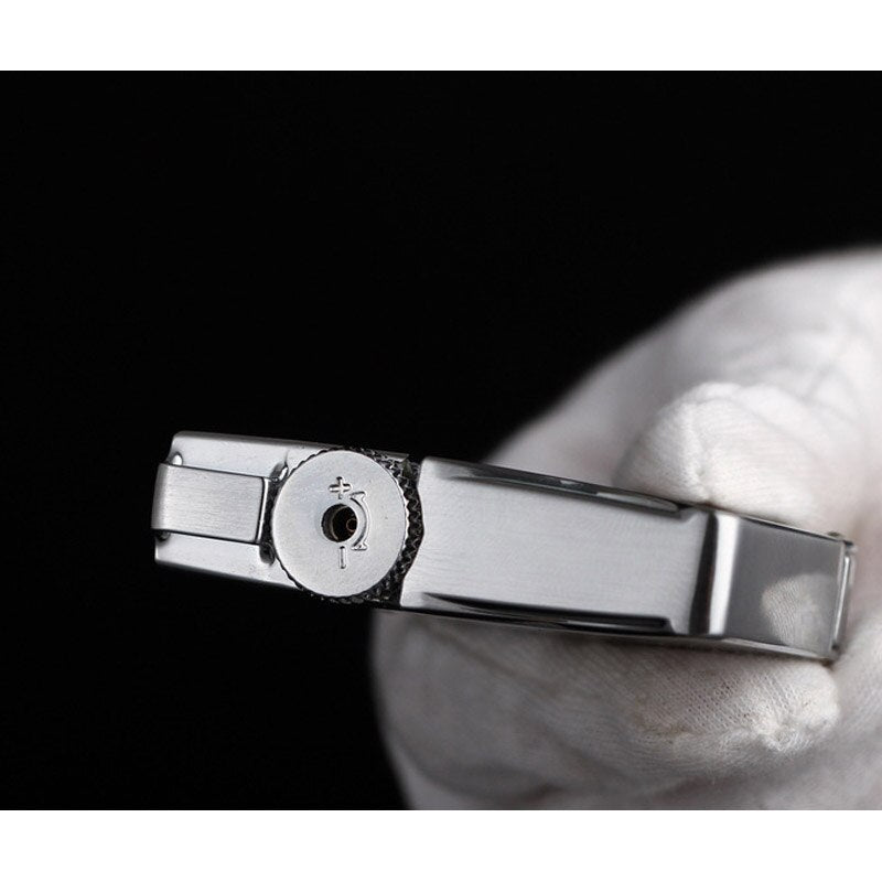 2022 Mechanical Design Metal Flashlight Mirror Lighter Flameless Straight Windproof Cigarette Lighter Inflatable Butane Lighter