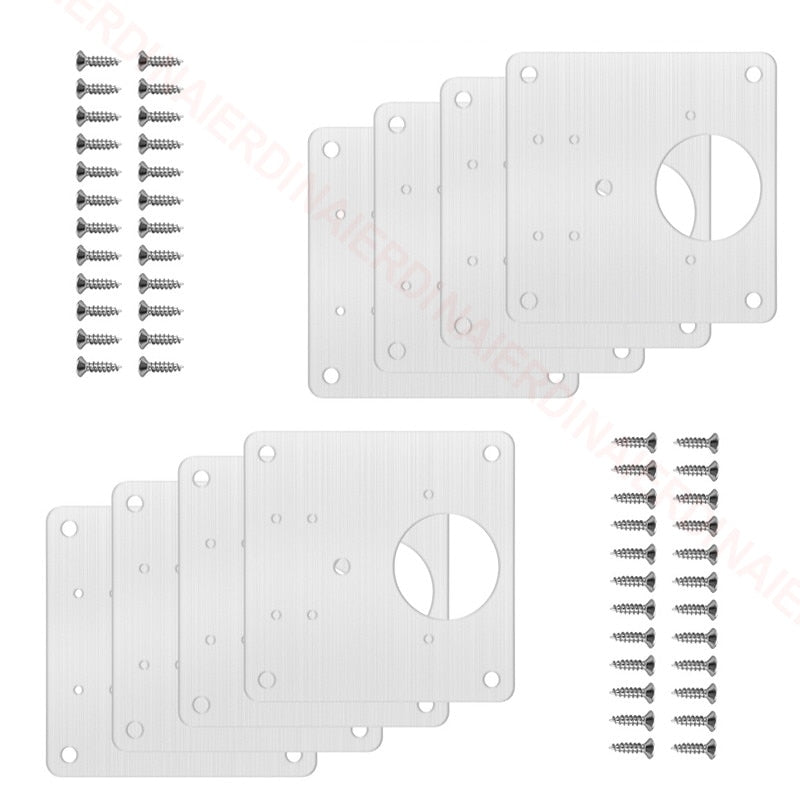 NAIERDI 1/2/4/8PCS Hinge Repair Plate Resistant Stainless Steel Furniture Mounted Plate Cabinet Door Hinges Repair Mount Tool
