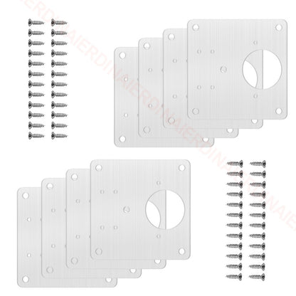NAIERDI 1/2/4/8PCS Hinge Repair Plate Resistant Stainless Steel Furniture Mounted Plate Cabinet Door Hinges Repair Mount Tool