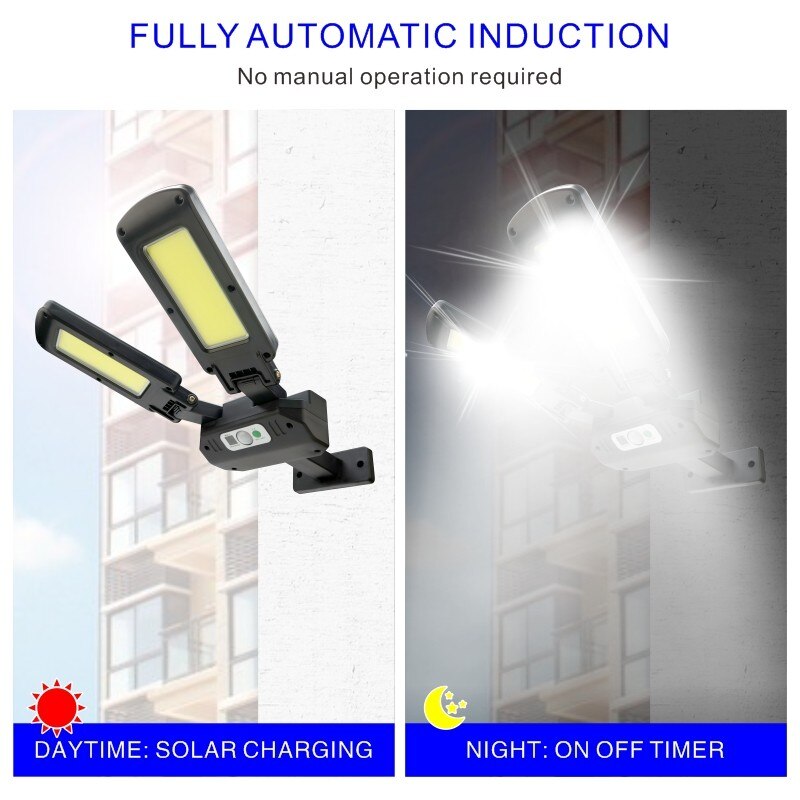 200COB Solar Street Light Outdoor Rotatable Solar Lamp With Motion Sensor Sunlight Garden Garage Remote Security LED Flood Light