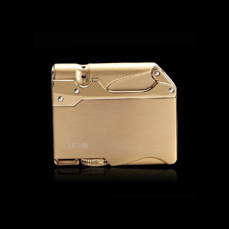 2022 Mechanical Design Metal Flashlight Mirror Lighter Flameless Straight Windproof Cigarette Lighter Inflatable Butane Lighter