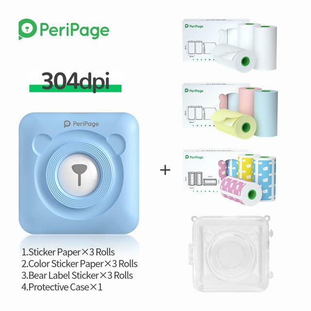 New Arrival 304dpi Mini Pocket Printer Peripage A6 Thermal Photo Printer Color Green Purple Mobile Phone Android IOS Regalo Gift