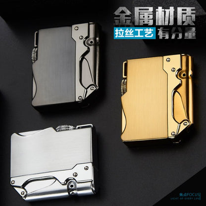 2022 Mechanical Design Metal Flashlight Mirror Lighter Flameless Straight Windproof Cigarette Lighter Inflatable Butane Lighter