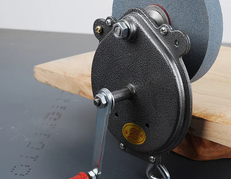 Hand-cranking Grinding Machine Household Small Knife Sharpener Bearing Type 5/6 Inches DIY Polishing Machine Tool Grinder Y