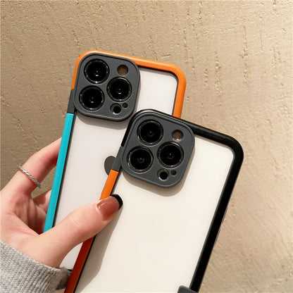 Funda For iPhone 14 13 Pro Max Plus Mini Colorful Soft Silicone Bumper Frame Shockproof Protection Case No Back Border Only Case