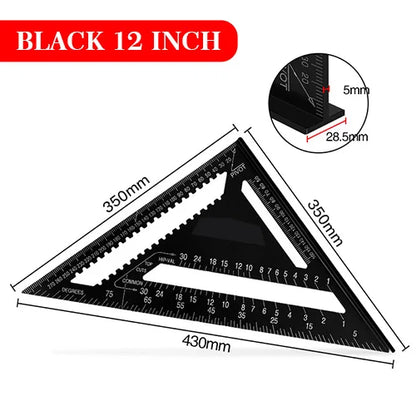 RONGPRO TriangleRuler 7inch Aluminum Alloy Angle Protractor Speed Metric Square Measuring Ruler For Building Framing ToolsGauges