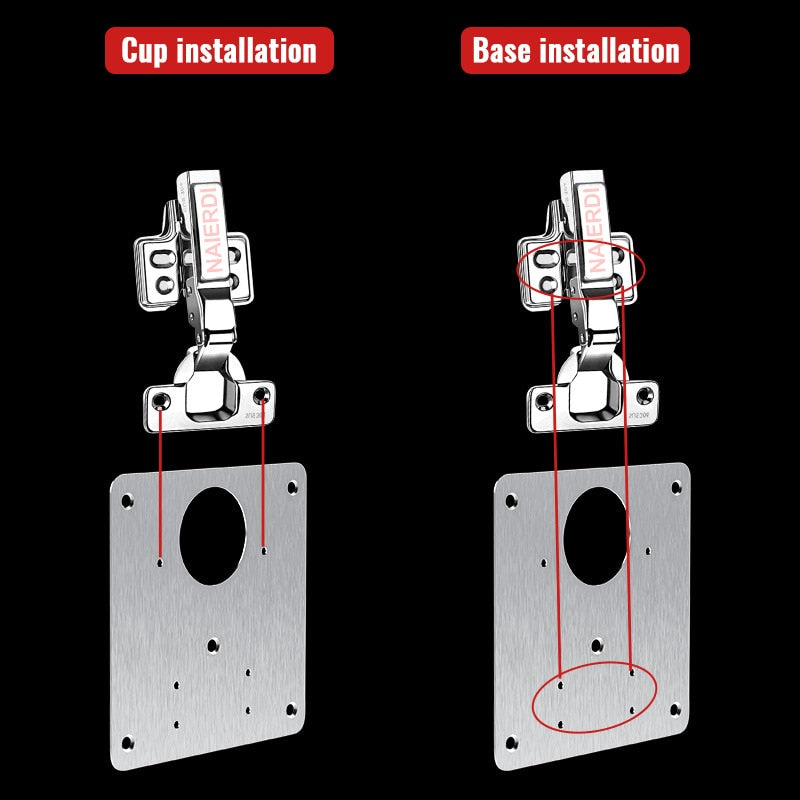 NAIERDI 1/2/4/8PCS Hinge Repair Plate Resistant Stainless Steel Furniture Mounted Plate Cabinet Door Hinges Repair Mount Tool
