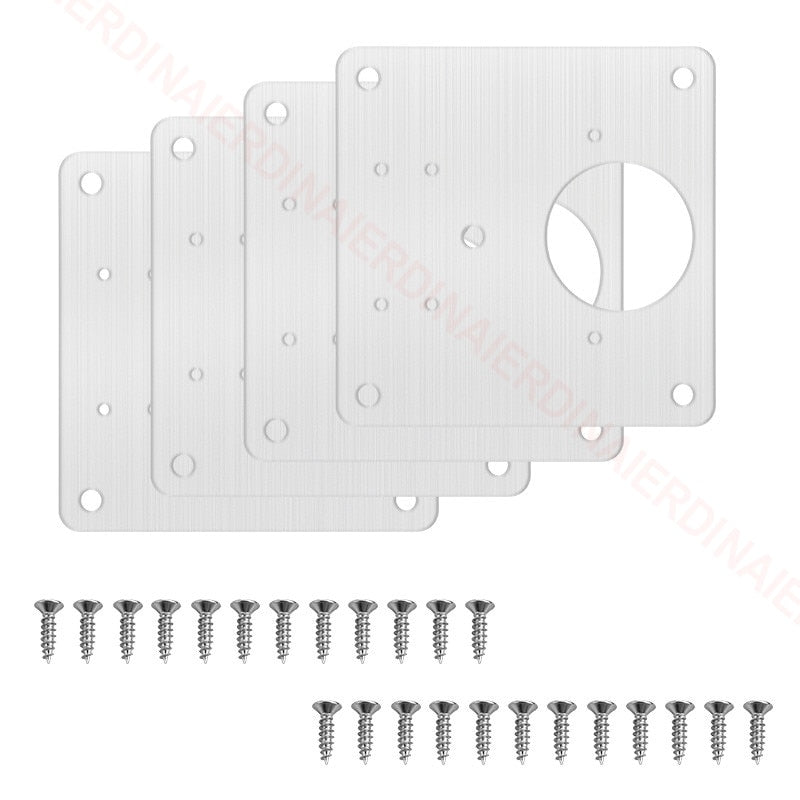 NAIERDI 1/2/4/8PCS Hinge Repair Plate Resistant Stainless Steel Furniture Mounted Plate Cabinet Door Hinges Repair Mount Tool