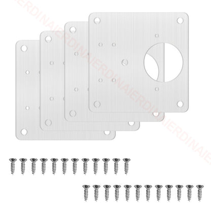 NAIERDI 1/2/4/8PCS Hinge Repair Plate Resistant Stainless Steel Furniture Mounted Plate Cabinet Door Hinges Repair Mount Tool