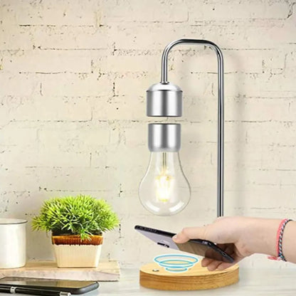 Creative Magnetic Suspension Table Lamp With Mobile Phone Wireless Charging Base LED Night Light Home Desktop Decoration Lamp