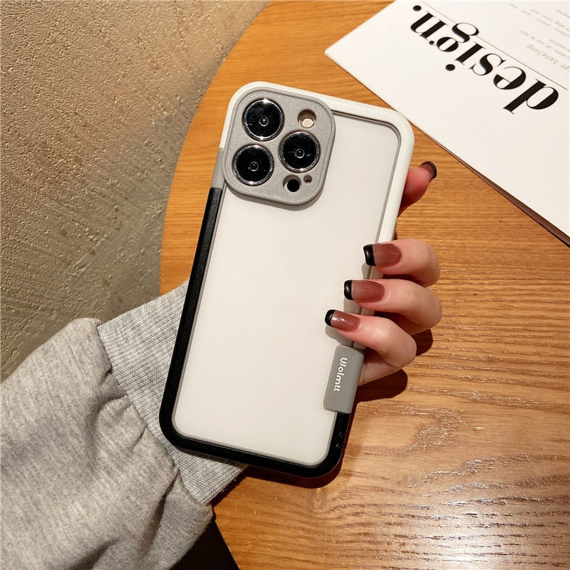 Funda For iPhone 14 13 Pro Max Plus Mini Colorful Soft Silicone Bumper Frame Shockproof Protection Case No Back Border Only Case