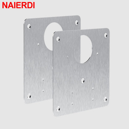 NAIERDI 1/2/4/8PCS Hinge Repair Plate Resistant Stainless Steel Furniture Mounted Plate Cabinet Door Hinges Repair Mount Tool