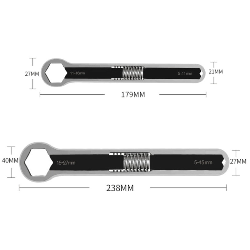 Multifunction Adjustable Wrench Double Head Spanner Universal Repair Hand Tools