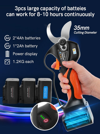 21V Cordless Pruner Brushless Motor Electric Pruning Shear 32mm Efficient Fruit Tree Bonsai Pruning Branches Cutter Tool