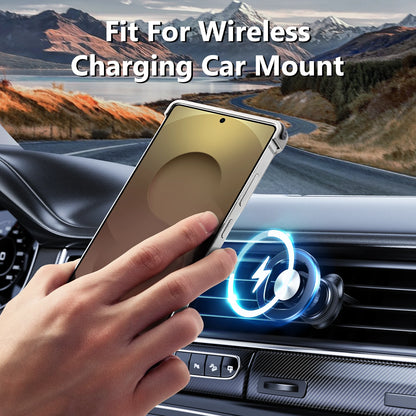 Oatsbasf Magnetic Phone Case for Samsung Galaxy S25 Ultra with Ring Stand Kevlar Fiber Texture S25 Ultra Phone Case Shockproof