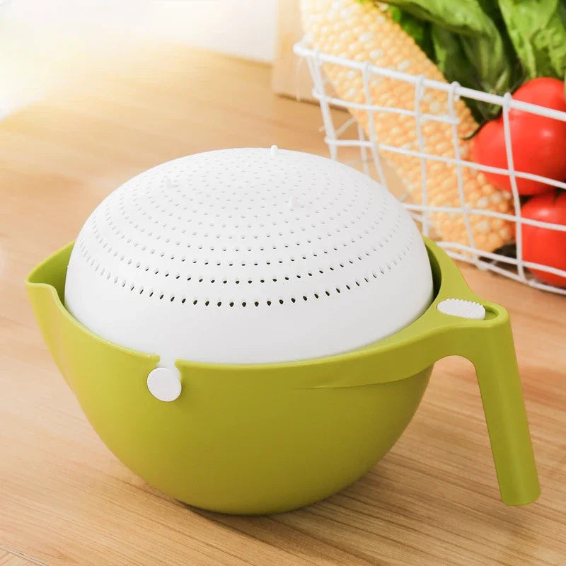Double Drain Basket Bowl Rice Washing Kitchen Sink Strainer Noodles Vegetables Fruit Kitchen Gadget Colander Coladores De Cocina