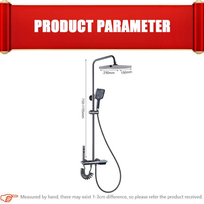 Hot Cold Mixer Rain Shower Set Bathroom LED Digital Thermostatic Shower System Bathtub Wall Mount Rainfall Luxury Shower System