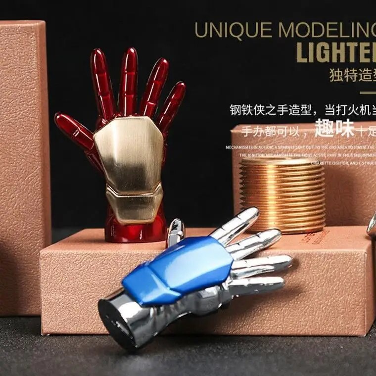 Disney Movie Iron Man Jet Energy Gloves Cigarette Lighter Creative Personality Anime USB Lighter Tungsten Wire Windproof Gift