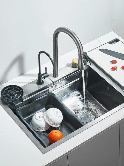 304 Waterfall Kitchen Sink 60*45cm Stainless Steel Sink