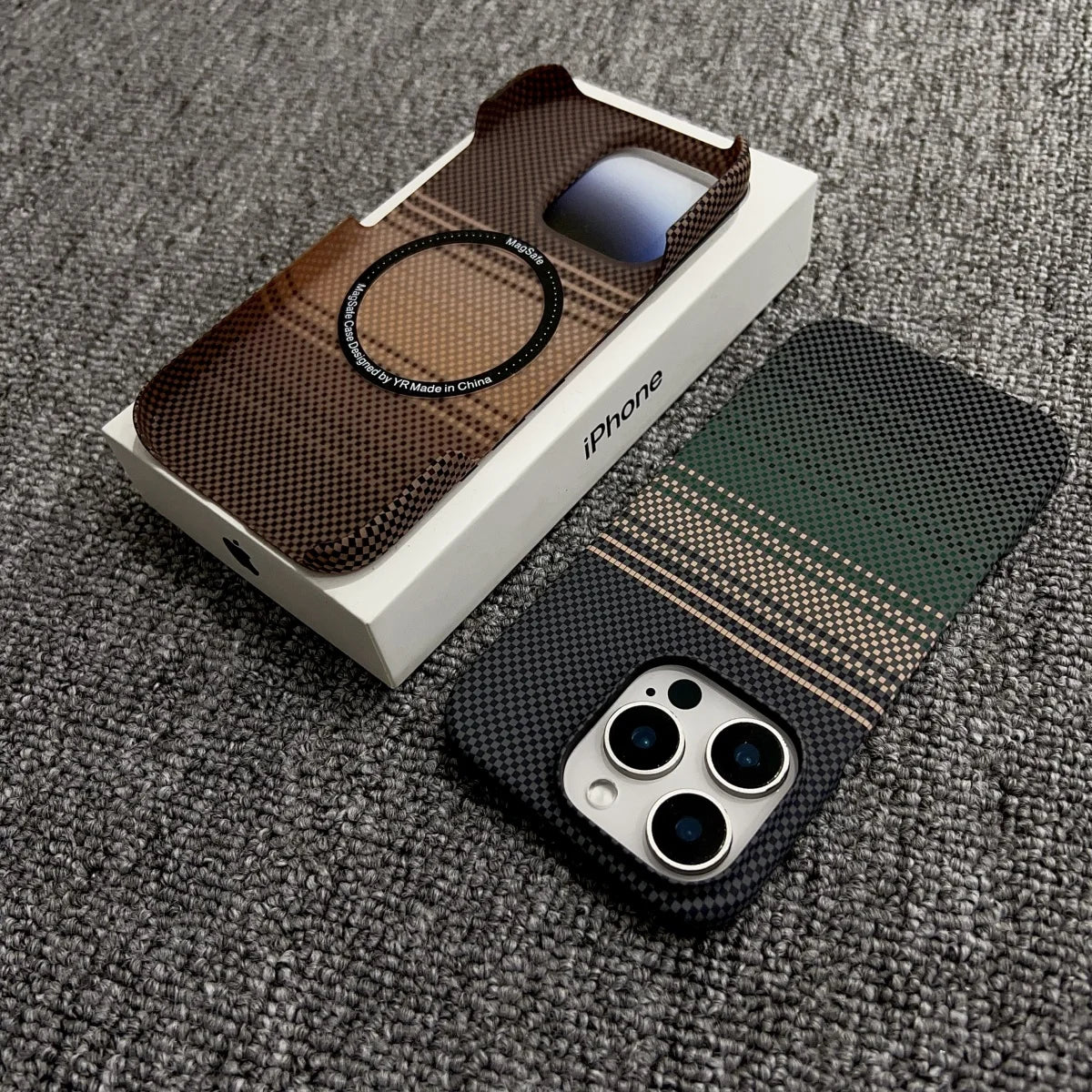 Slim Frameless Carbon Fibre Sunset PC For Magsafe Magnetic Case For iPhone 17 Air 16 Plus 15 14 13 12 Pro Max Shockproof Cover
