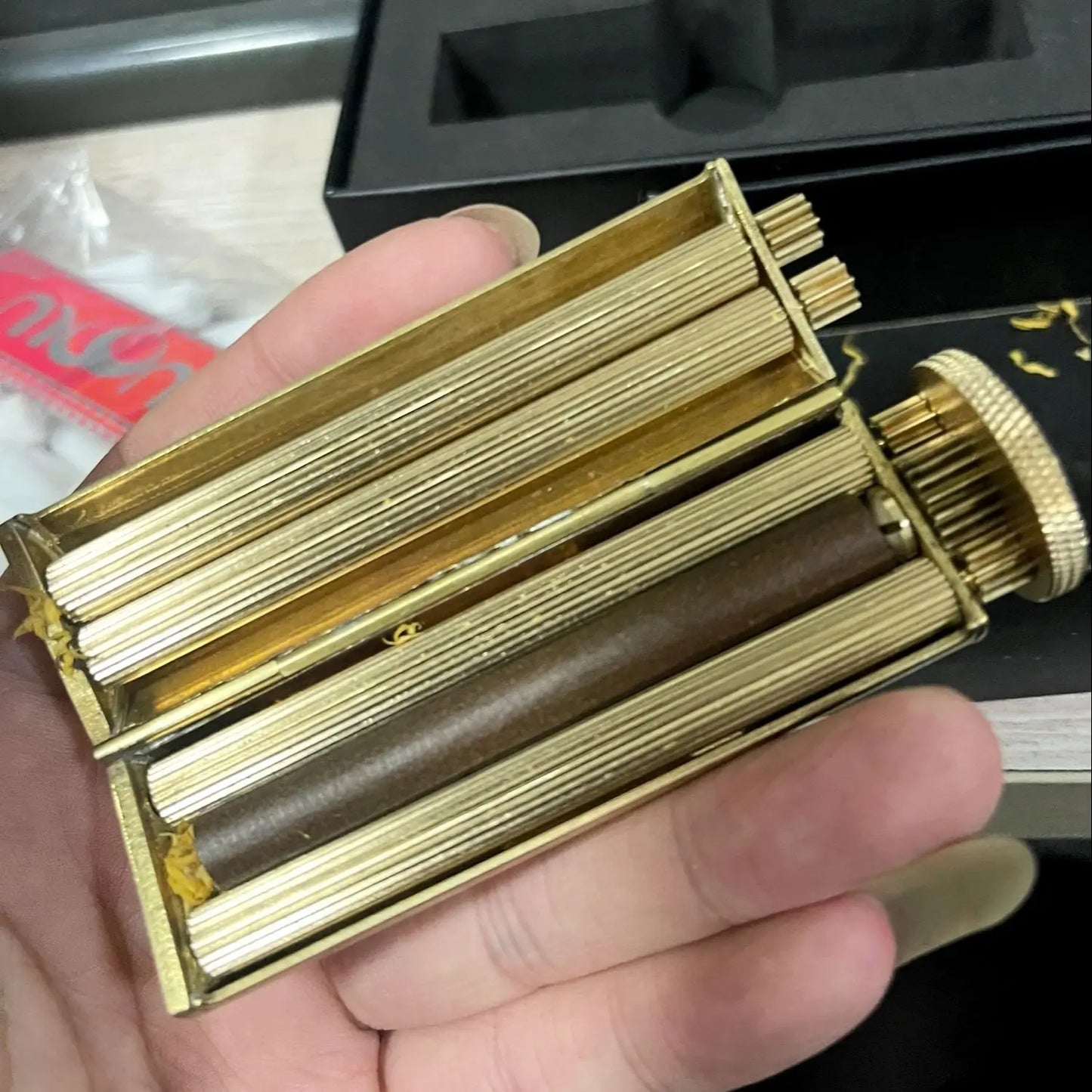 Antique Style Brass Material Manual Mechanical Feeling Tobacco Rolling Machine Retro Nostalgia 70MM