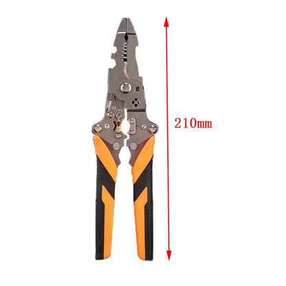 High-carbon Steel Wire Stripping Pliers Foldable 12 in 1 Wire Stripping Tool Non-Slip Comfortable Electrician Crimpe Pliers