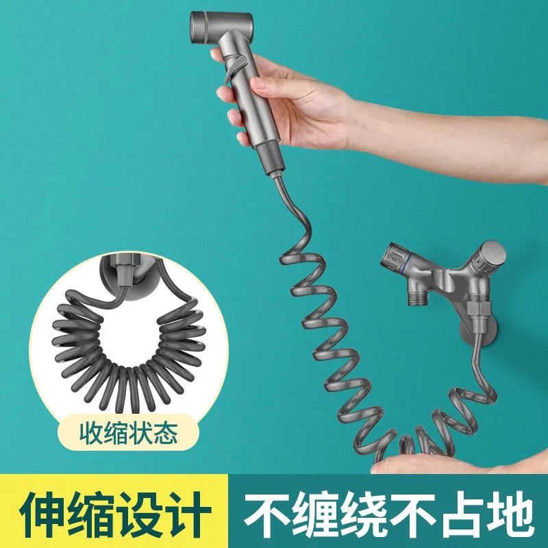 Handheld toilet bidet faucet sprayer toilet self-cleaning shower head bathroom handheld bidet set one in two out toilet faucet