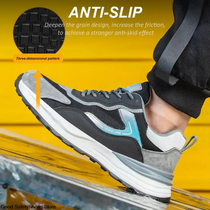 Men Women Safety Shoes With Composite Toe Breathable Work Sneakers Anti-Smash Lightweight Work Shoes Men 6KV Insulation Shoes