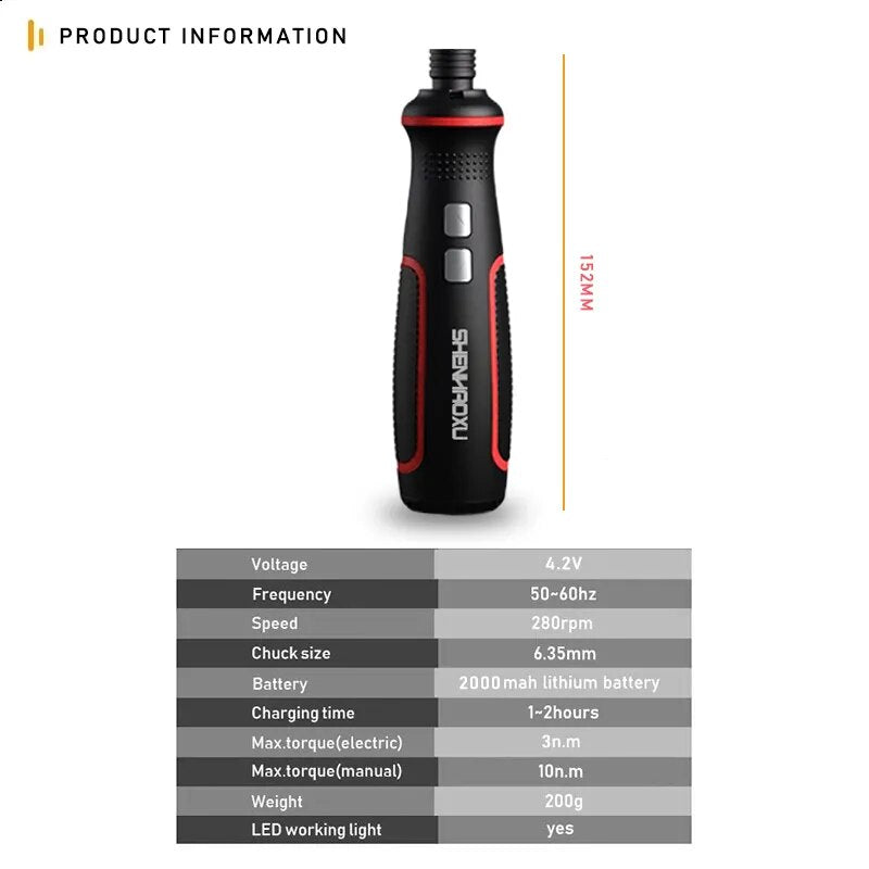 Super Torque Mini Electric Screwdriver Mini Drill 4.2v 2000mah Lithium Battery Replace Traditional Screwdriver  Power Tools LED