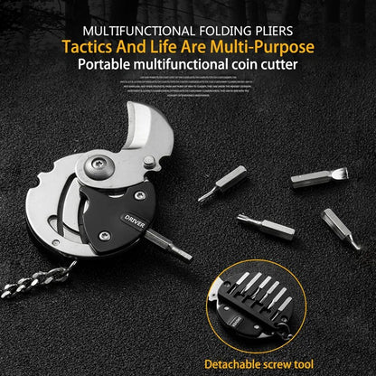 Keychain Screwdriver Multifunctional Hexagon Coin Outdoor EDC Tool Hexagon Folding Coin Knife Pocket Fold Mini coltello Gear Pee