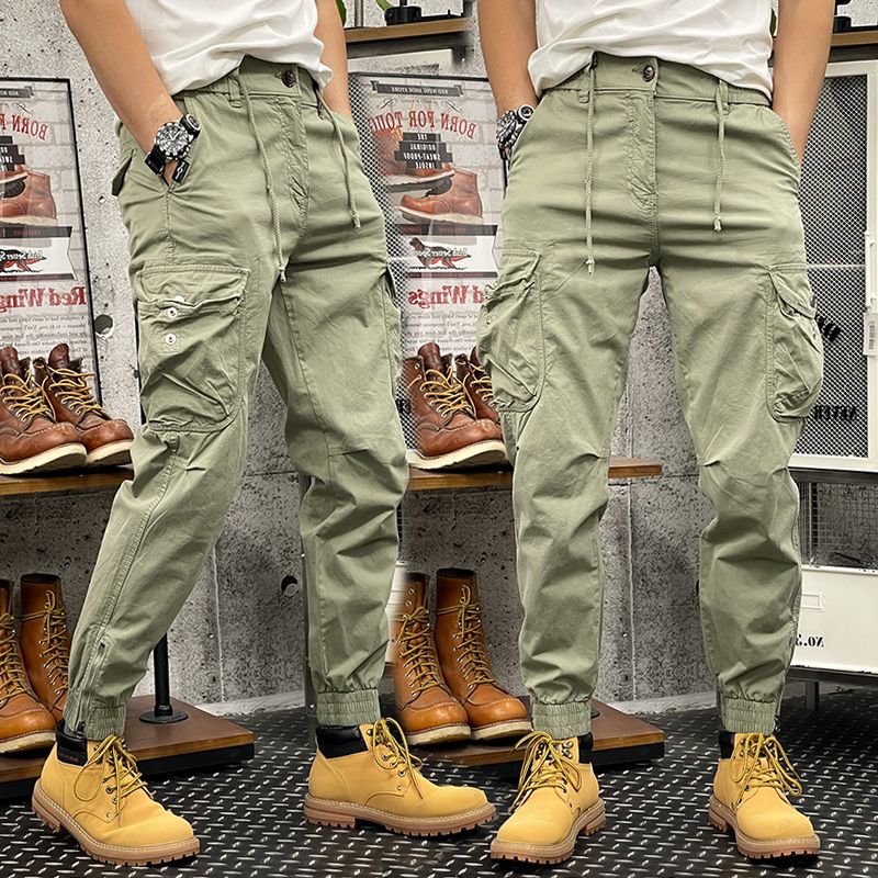 Skinny Cargo Pants Autumn Men Slim Fit Jogger Pants Elastic Waist Outdoor Tactical Pants Men Trousers With Multi pockets