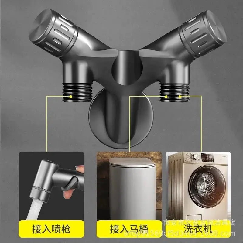 Handheld toilet bidet faucet sprayer toilet self-cleaning shower head bathroom handheld bidet set one in two out toilet faucet