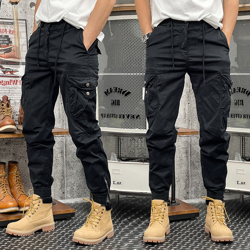 Skinny Cargo Pants Autumn Men Slim Fit Jogger Pants Elastic Waist Outdoor Tactical Pants Men Trousers With Multi pockets