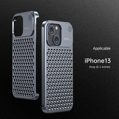 Aluminum Alloy Mobile Phone Case Hollow Heat Dissipation Anti-fall Suitable For Apple 13 13pro 13promax 14 14pro 14promax