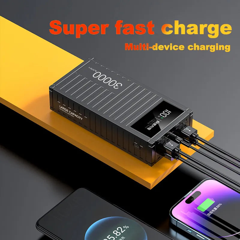 66W Power Bank 50000mAh Container Super Fast Charging Portable Powerbank for Huawei iPhone14 Xiaomi External Battery Charger New