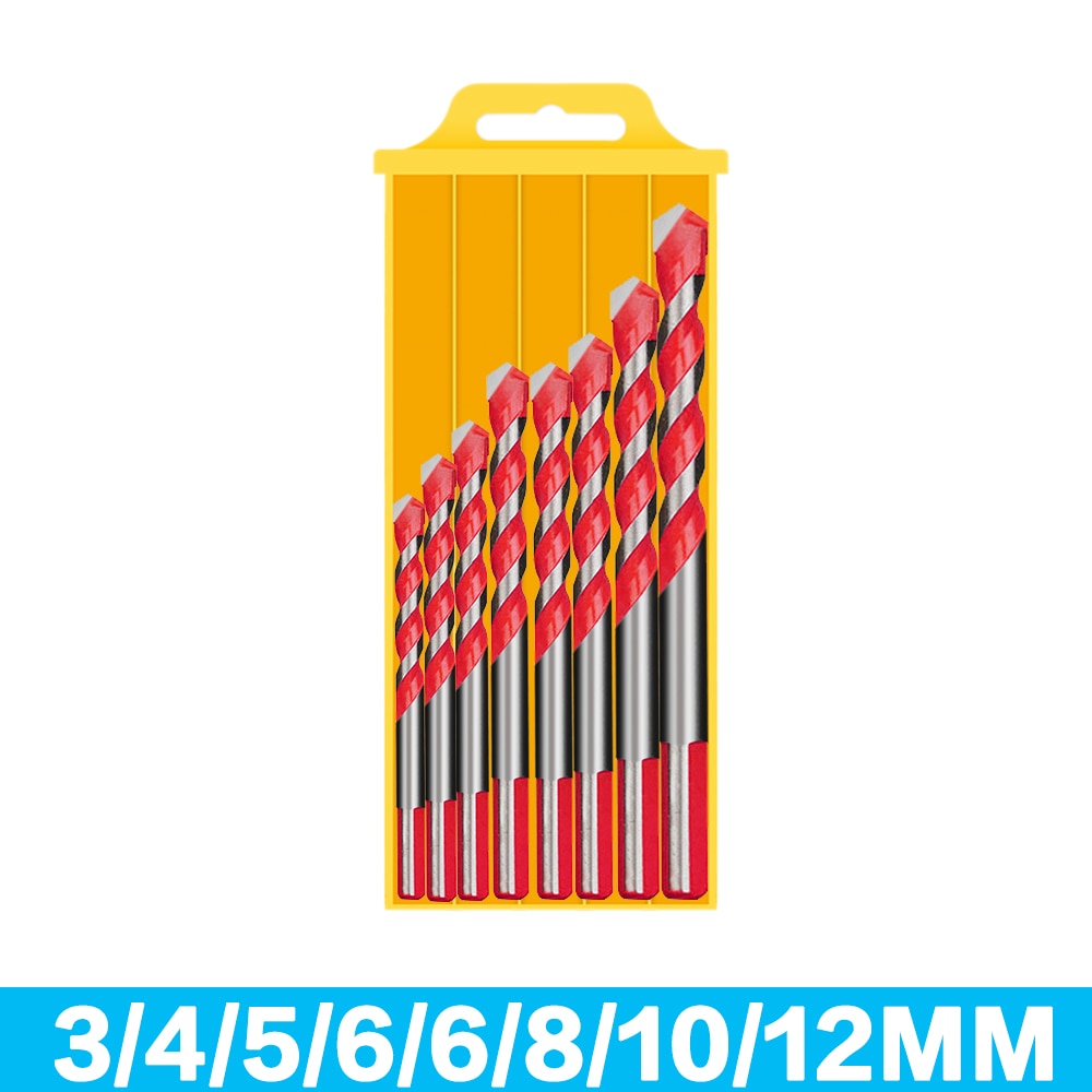 3-12mm Multifunctional Glass Metal Tile Drill Bit Triangle Diamond Drill Set Ceramic Concrete Brick Wood Punching Hole Saw Drill